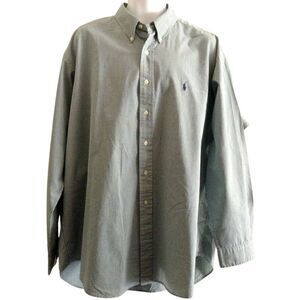 Polo Ralph Lauren Men's Shirt Extra Large Blake Blue Green White Check Pony